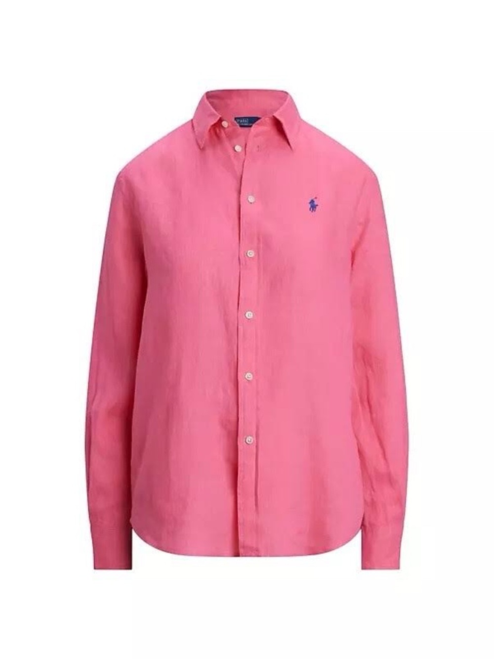 Ralph Lauren Pink Cotton Button Down Shirt with Inside Gingham Print Large NWOT - Picture 3 of 14
